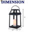 Lanterne solaire H13 "d'extérieur avec bougie vacillante Lanterne solaire moderne en métal avec poignée, table de patio imperméable et éclairage suspendu automatique pour terrasse de jardin