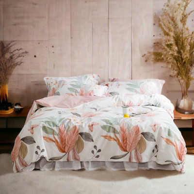 Duvet Cover Cotton Satin Floral Duvet Cover