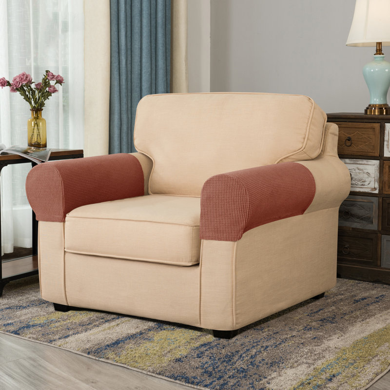 Housse pour fauteuil à coussins carrés Arainy, Amande