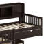 Lit plateforme en L avec lit gigogne, tiroirs et tablettes de rangement-54609038