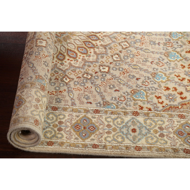 Tapis Tabriz en laine / soie à teinture végétale noué à la main 4 x 6