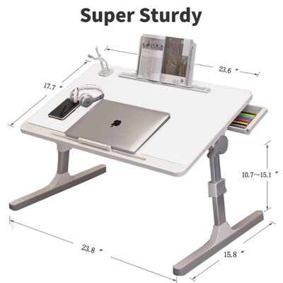 Lap Desk For Laptop,Laptop Desk For Bed,Adjustable Laptop Stand For Bed With USB Charge Port,Lap Desk Bed Tray Table,Foldable Portable Laptop Table Fo -  Inbox Zero, E8F8D28974524ABBA2BE54D2997C5797