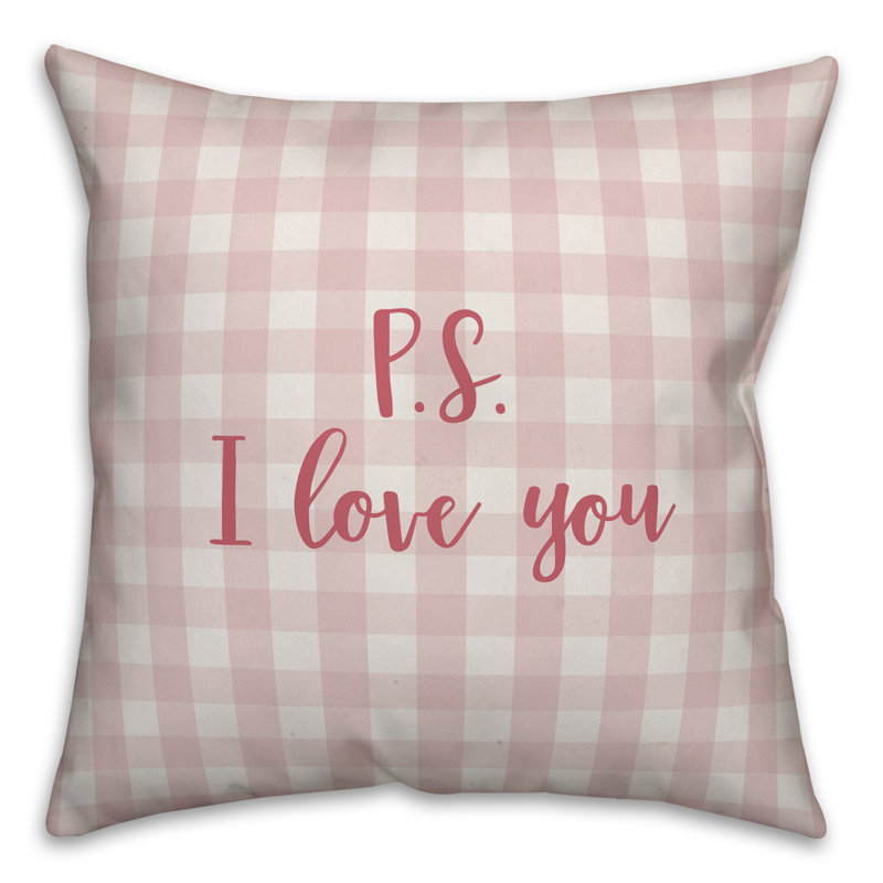  P.S. Coussin décoratif I Love You, Housse de coussin, Rose