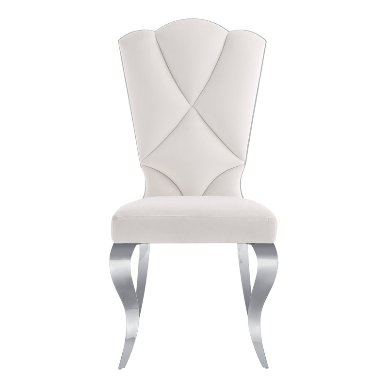 Chaise d'appoint Marcas, Blanc, Argent