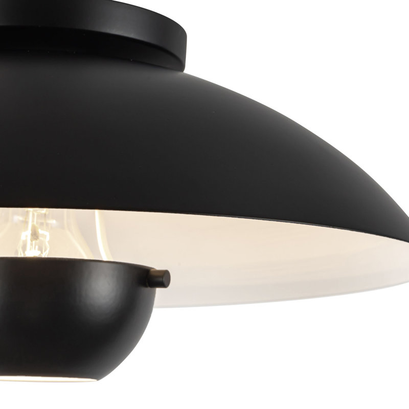 Umbra 14-in Black Semi-Flush Mount, Steel, Black