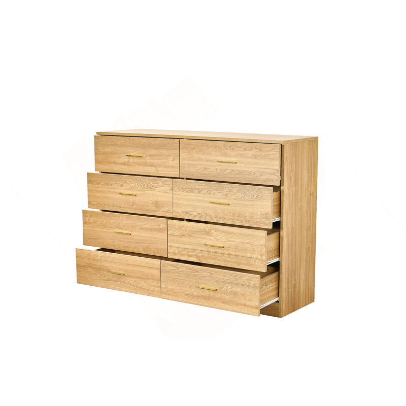 Commode 8 tiroirs Modern Modern, Naturel