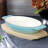 Martha Stewart 2 Piece Enameled Cast Iron Oval Casserole Birch Wood Trivet Set In Aqua-59805343