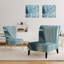 Fauteuil de chambre rembourré bleu Modern Water I