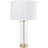 Glass Transparent Base Gold Table Lamp with Drum Shade-105653717