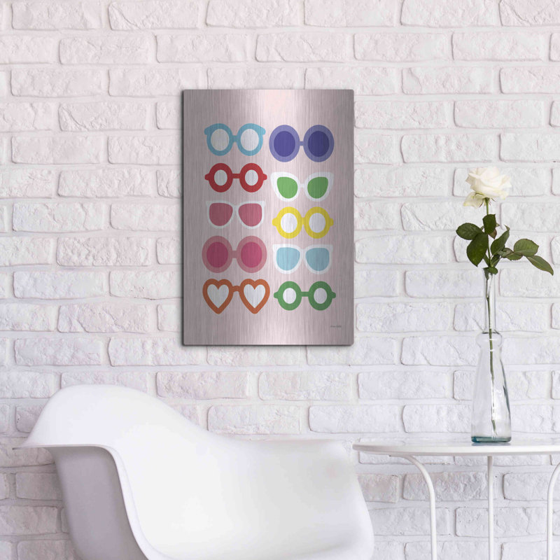 Isabelle et Max ™ «Sun lunettes for All» par Ann Kelle Designs, art mural en métal, H 24 po x l 16 po
