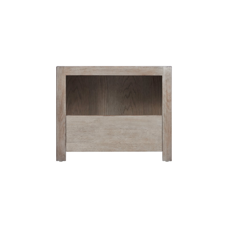 Table de chevet à tiroirs de couleur taupe Treble