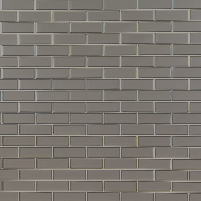Subway 12 in. x 12 in. Glossy Glass Mosaic Wall Tile, Linen Glow