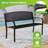 50 Inches Garden Bench Outdoor Bench with Patterned Backrest and Curved Armrests