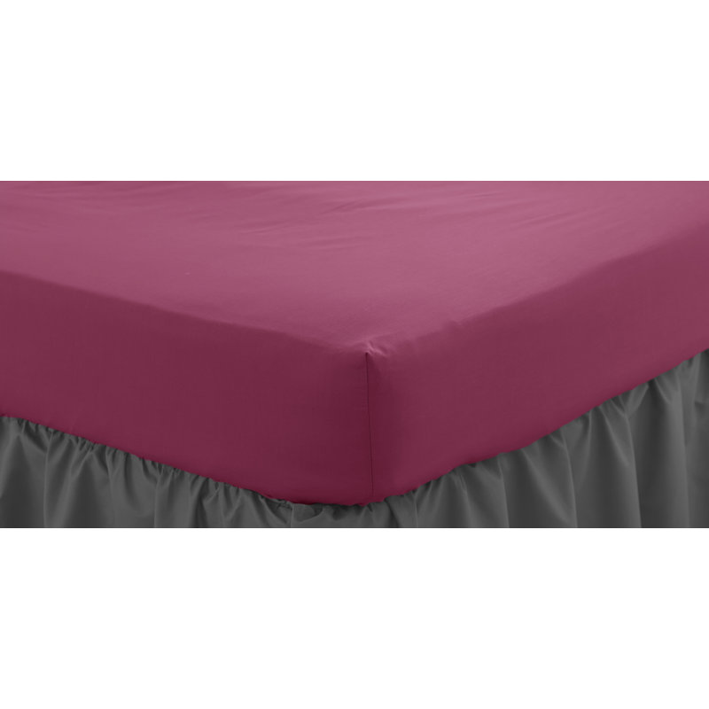 Izyan Percale Fitted Sheet, Small Double (4'), Burgundy
