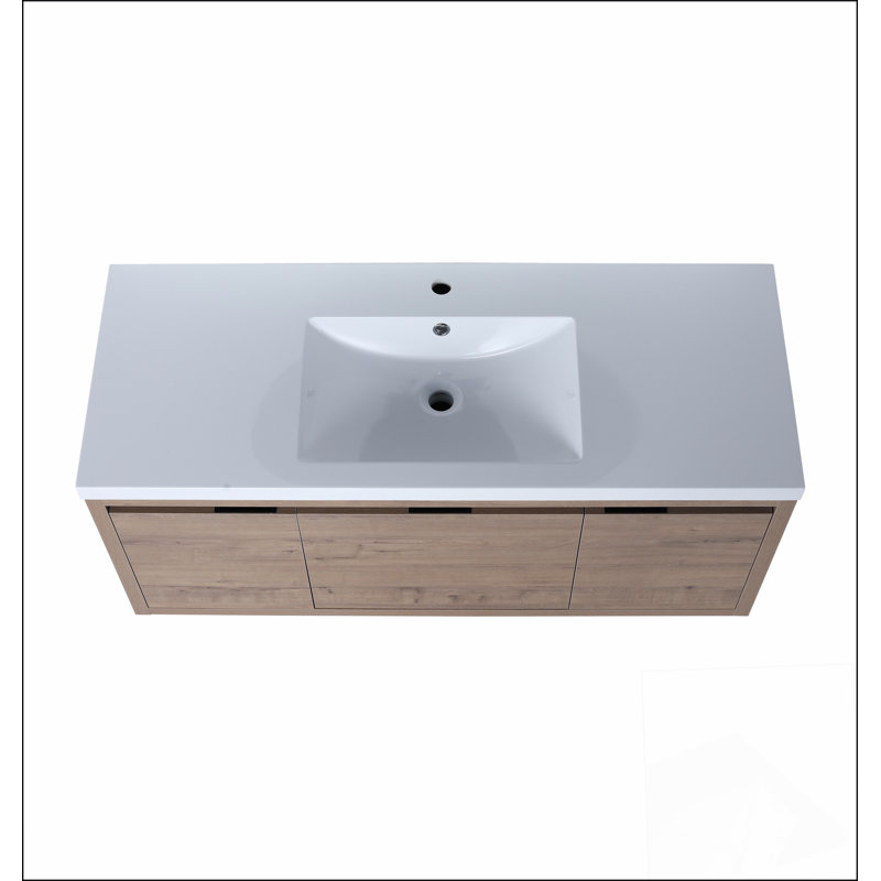 48 Inch Bathroom Cabinet With Sink,Soft Close Doors and Drawer,Float Mounting Design,48x18(KD-Packing)