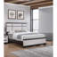 Lit transitionnel, grand lit, tête de lit géométrique, finition ébène et crème à deux tons, look contemporain, chambre en bois, lit en bois à assemblage simple avec tons de panneaux, sensation rustique,-1314846308