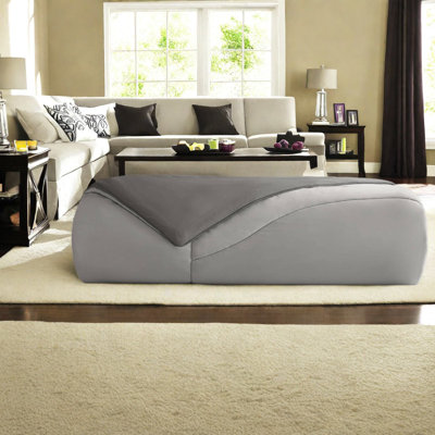 Ensemble de literie réversible double / grand de qualité supérieure, édredon Tencel, élégance moderne en gris