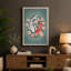 Koi In Lotus Circle Japandi - Print-136812657-136812656
