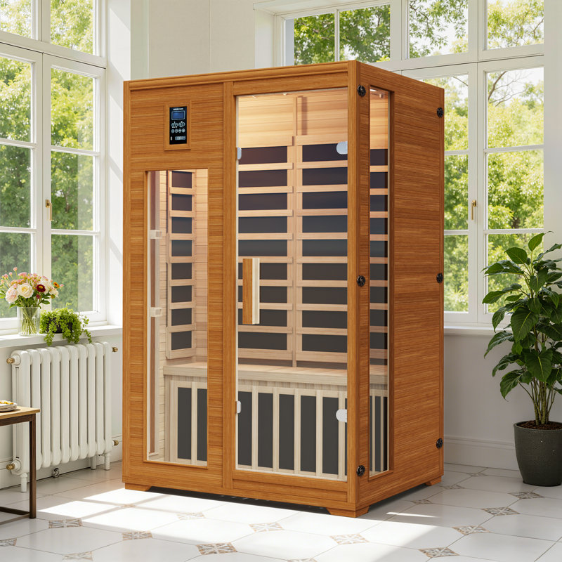 2-Person Canadian Hemlock Low-EMF Infrared Sauna