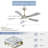 52 Inch Modern Ceiling Fan With 5 ABS Blades, Reversible Motor & Smart Remote Control,3 Color Dimmable Led Light-5427477-5427476