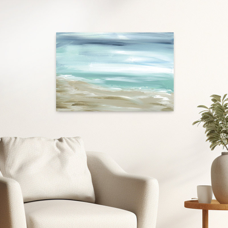 Contemporary Art Abstract Contemporary Beach Landscape Art, 16" H x 24" W