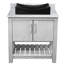 Meuble-lavabo de 30 po avec comptoir en marbre de Carrare, lavabo en porcelaine, quincaillerie en nickel brossé-2134306276