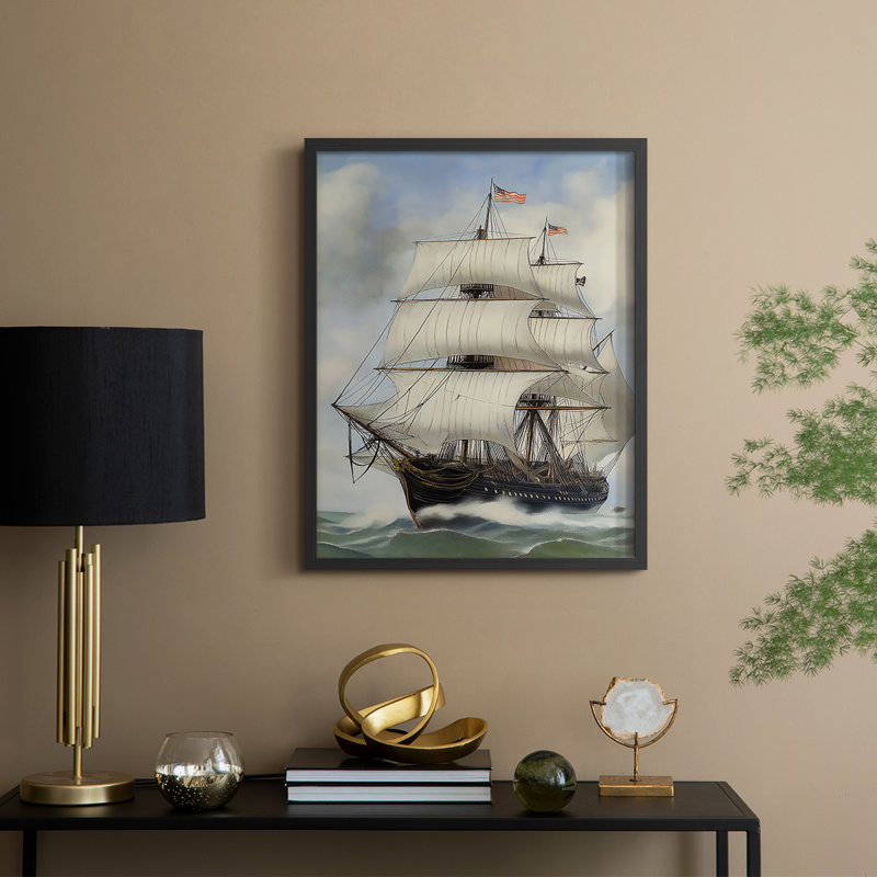 NAUTICAL Series LXV III, reproduction d'art encadrée - bois massif, H 11 po x l 9 po, Noir, noir, noir, noir