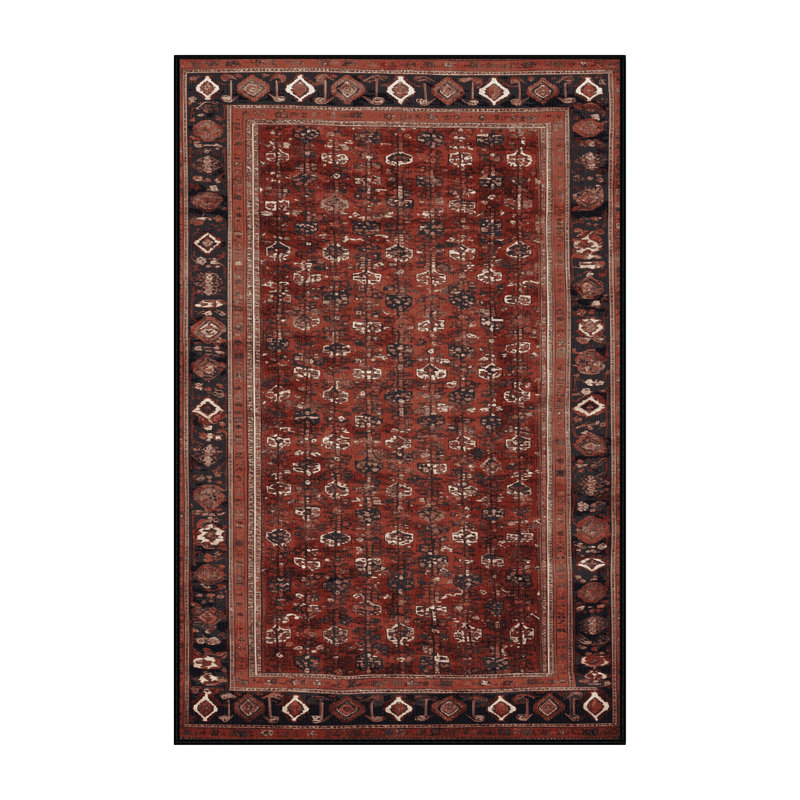 Tapis brun lavable à la machine, Rectangle 7 pi x 9 pi