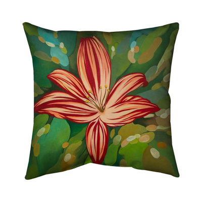 Blaze tiger lilies - 16"x16" Throw pillow cover - Poly twill - Print on demand