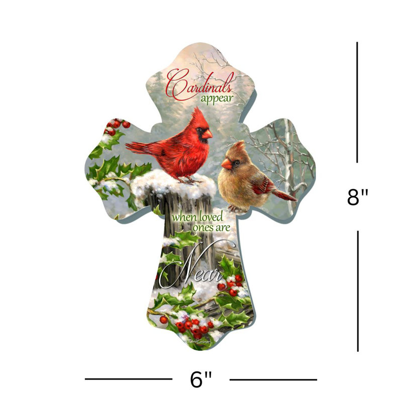 Holly Cardinals - croix en bois