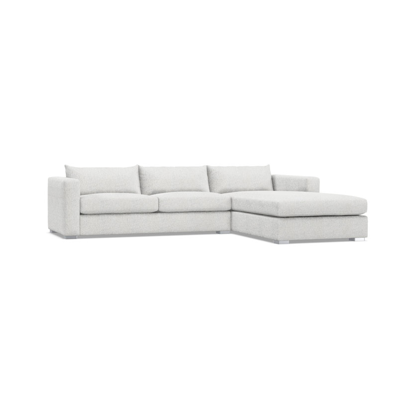 Sectional, Cream Boucle, Right Hand Facing