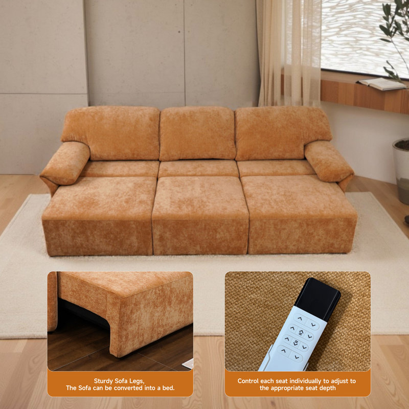 Canapé inclinable de 3 sièges, canapé inclinable avec puissance, convertible en lit, siège surdimensionné, canapé modulaire inclinable pour le bureau et l’appartement du salon