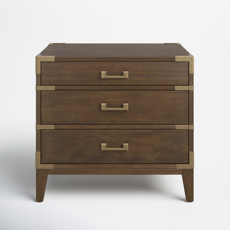 Lauretta 3 - Drawer 26" Nightstand, Brown