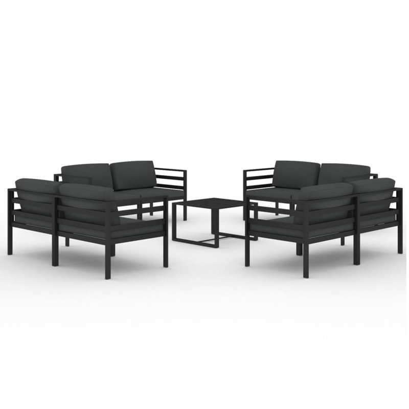 8 Piece Deep Seating Group with Cushions, 8x corner + table