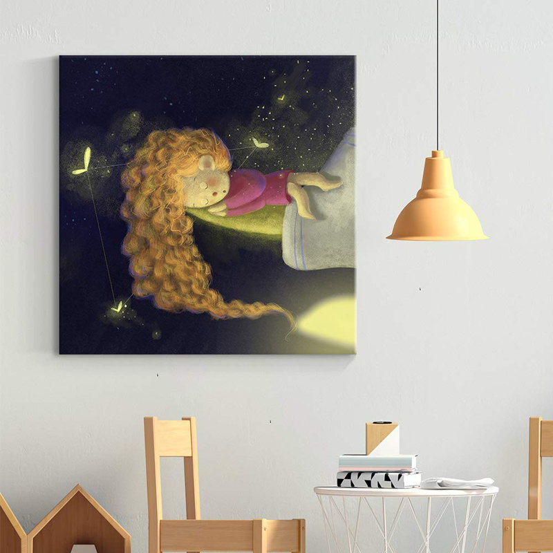 «Sleeping Girl In The Stars» sur impression sur toile, H 24 po x l 24 po x P 1,5 po
