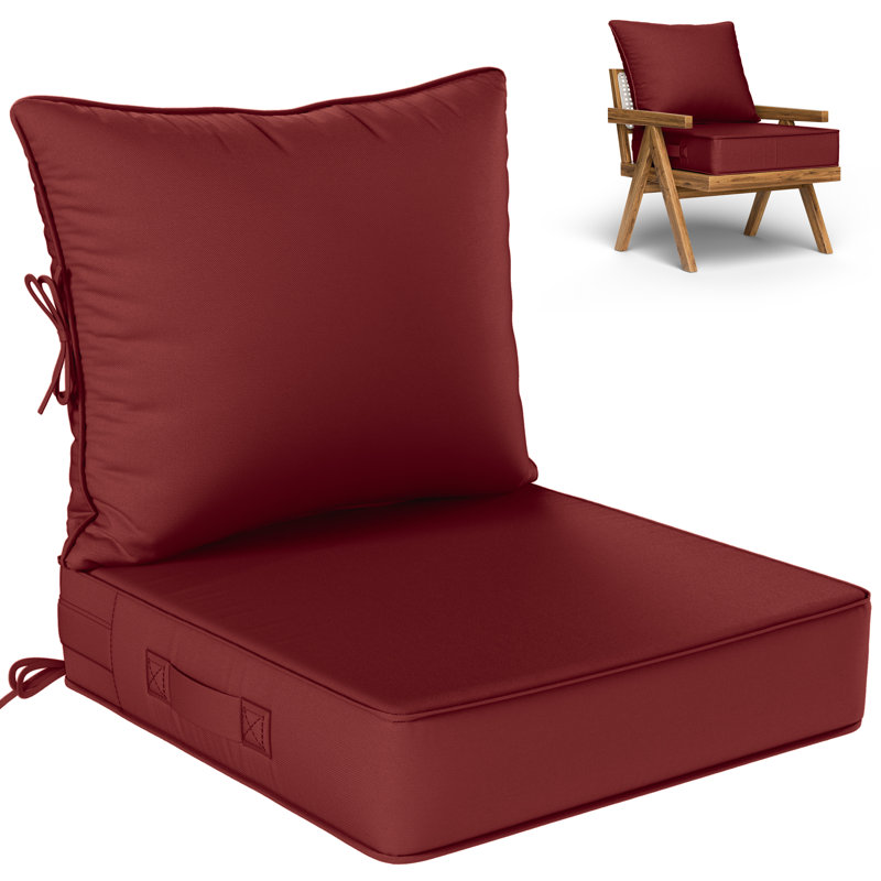 Coussin de siège / dossier d'extérieur, Bourgogne, L 24 po x P 24 po