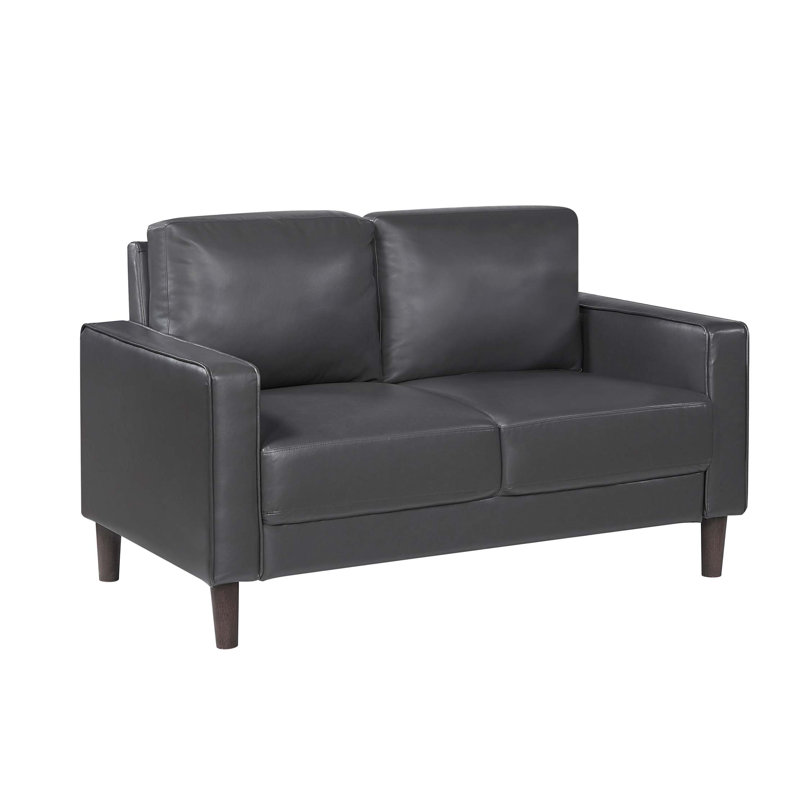 Causeuse rembourrée en similicuir de style moderne avec coussin de siège confortable et dossier en bois massif 1pc