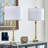 28.3" Marble And Metal Table Lamp with Built-in USB & Type-C Port For Living Room/bedroom-1742909641