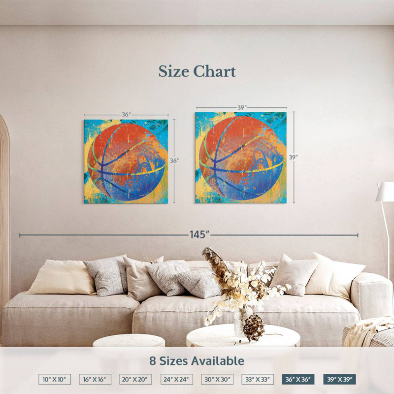 Sireci Basketball Paint Splash, 39" H x 39" W