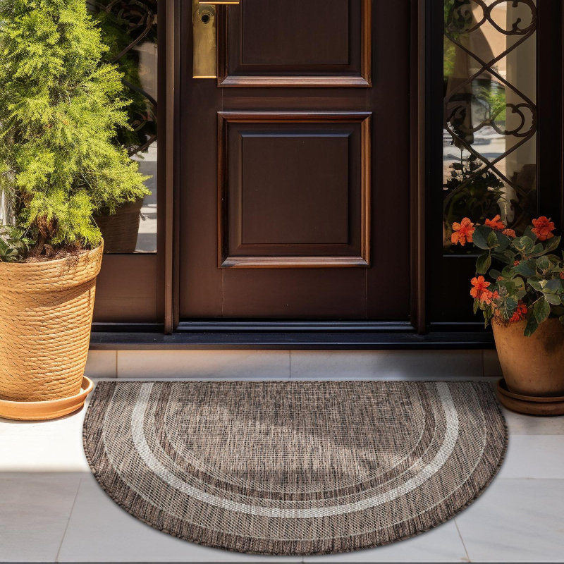Rengin Brown/Sand Indoor / Outdoor Area Rug, Hearth 3'1" x 6'1"