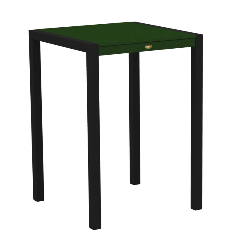 Table de bar POLYWOOD Surf City, Noir texturé / Forêt tropicale, 30 po x 30 po