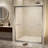 56-60 " X 72" Tempered Glass With Explosion Proof Film, Aluminum Frame Double Sliding Shower Door, "1/4 (6 Mm), Stainless Steel Handle-116077689
