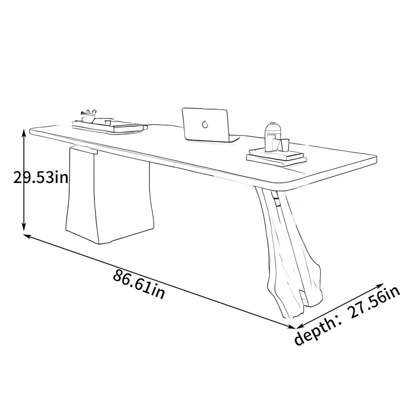 Bureau Creative Design, H 29,53 po x l 86,61 po x P 27,56 po