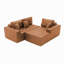 Canapé-lit de coin en similicuir avec méridienne à compression, canapé modulaire en forme de L avec éponge haute densité, canapé convertible sans assemblage requis pour le salon, appartement, chambre d'amis