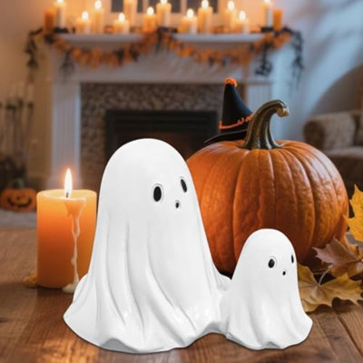 Halloween Ghost Figurine Funny Resin Ghost Statue Pair Ghost Decoration Holding For Gift Props Tabletop Home Decor Best Gifts For Anniversary Weddings