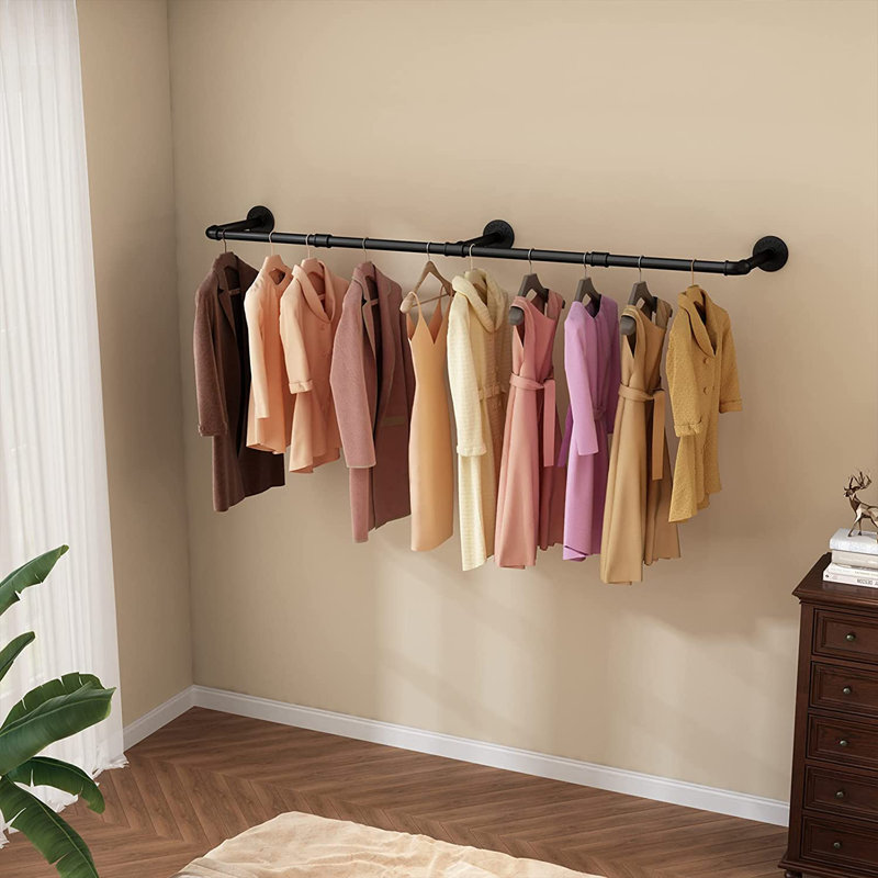 Aldair 72.41'' Metal Industrial Pipe Clothing Rack