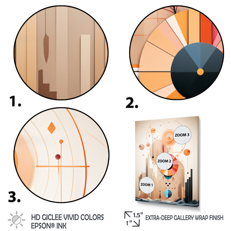 Glorious Elegance Art Nouveau Abstract Geometric I - Modern Geometric Wall Decor, Cadre simple argenté, 32" H x 24" W x 1" D