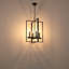 Lustre industriel rétro en acier à 4 lumières à intensité variable-536958702