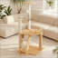Tour à chat moderne, tour à chat en bois pour chats d'intérieur, arbre à chat avec poteaux à griffer et perchoir supérieur recouverts de sisal, maisonnette pour chat avec hamac en acrylique pour petits chats