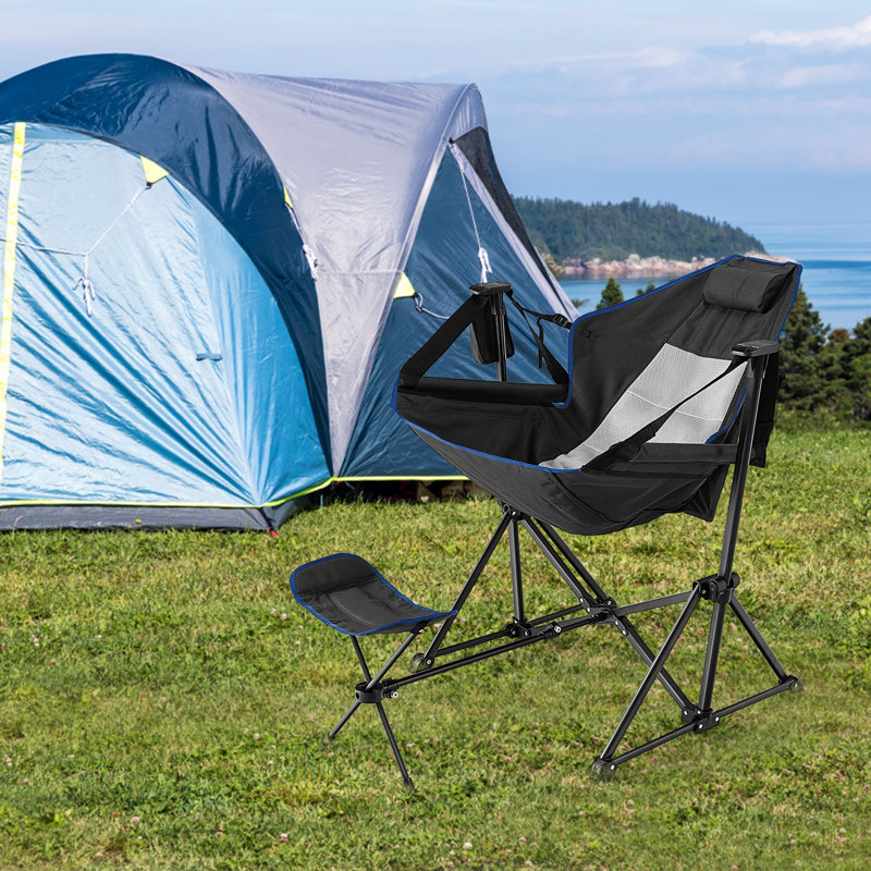 Chaise de camping pliante Niveditha, Noir